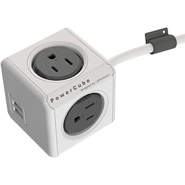 PowerCube Extended 4 Outlet Power Adapter With USB Port Hot on Sale