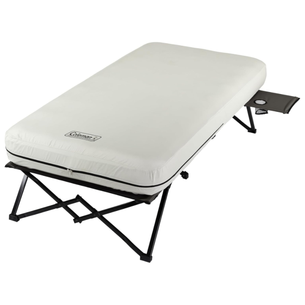 Coleman Camping Cot With Folding Air Mattresses Set, Battery-Operated Pump & Side Table For Cheap