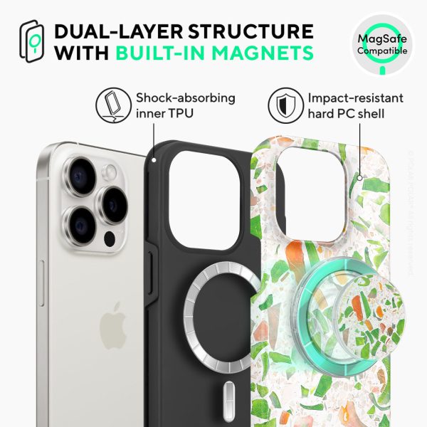 Terrazzo Green Custom - iPhone 15 Pro Case For Sale - Image 3