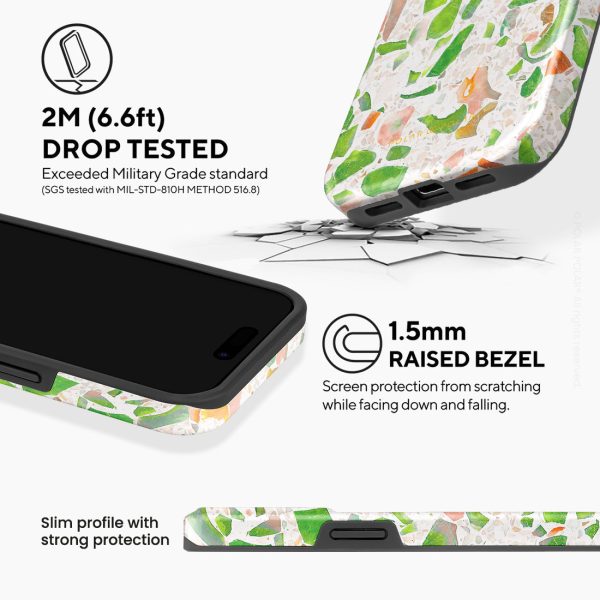 Terrazzo Green Custom - iPhone 15 Pro Case For Sale - Image 5