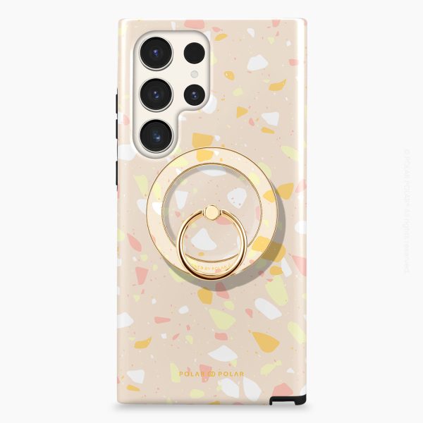 Beige Terrazzo - Golden MagSafe Phone Grip and Ring Holder Stand Sale - Image 5