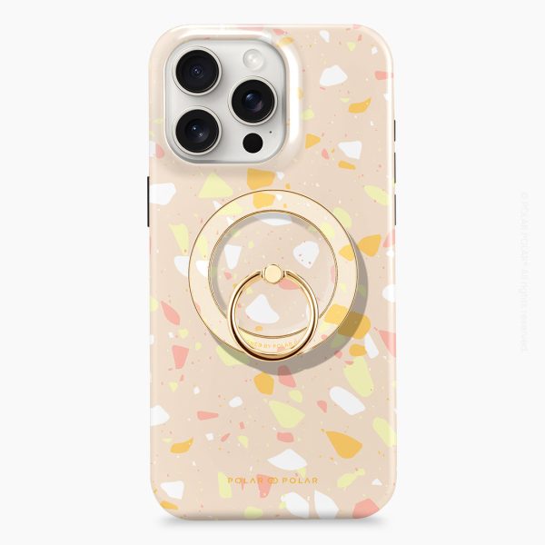 Beige Terrazzo - Golden MagSafe Phone Grip and Ring Holder Stand Sale - Image 4